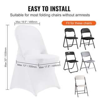 Cubiertas de Silla Plegables de Spandex Elástico, Cubierta de Silla Universal Ajustada, Fundas Protectores Removibles y Lavables, para Bodas, Vacaciones, Banquetes, Fiestas, Celebraciones, Comedor...