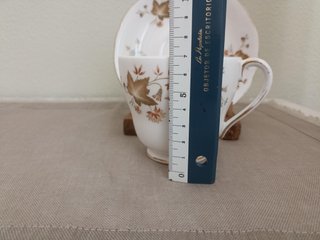 Servicio de té de porcelana con detalles dorados