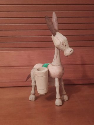 Burro palillero de madera decorativo