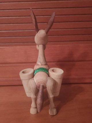 Burro palillero de madera decorativo