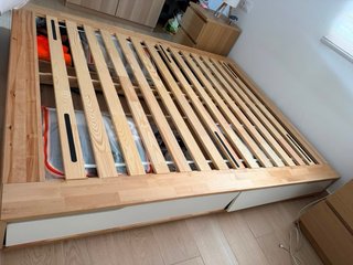 Canape cama madera + colchón + 2 almohadas