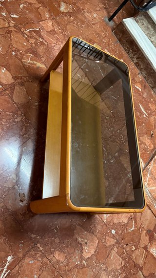 Mesa centro madera y cristal
