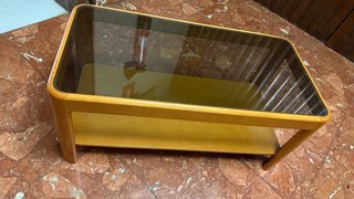 Mesa centro madera y cristal