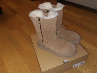 Botas UGG Classic Short Double Zip Beige Talla 39