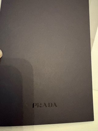 Busta Prada originale con fiocco e bigliettino
