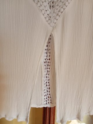 Top blanco con encaje talla L