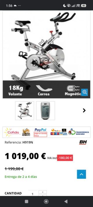 Bicicleta Spinning BH SB3 Magnetic