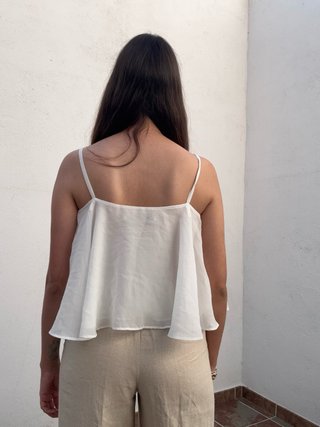 Top blanco de tirantes finos talla M Zara