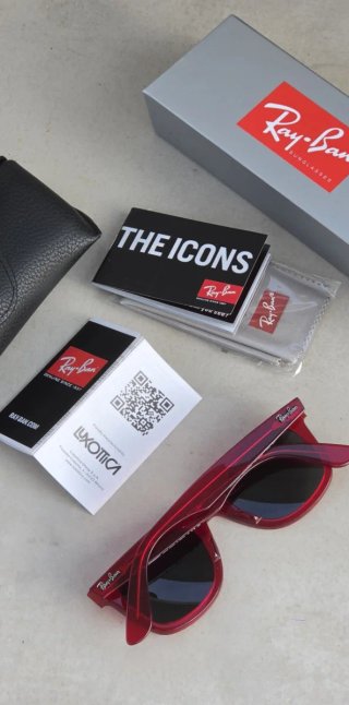 Gafas de sol Ray-Ban Wayfarer 2140 transparent red