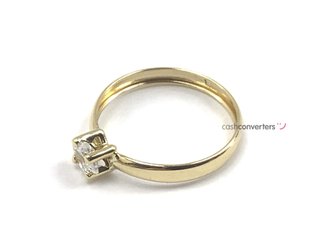anillo oro 18k con piedra con circonita