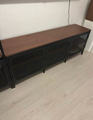 Muebles salón TV metal y madera vintage