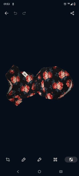 Vestido VIBE flores rojas negro Talla L