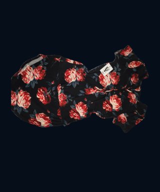 Vestido VIBE flores rojas negro Talla L