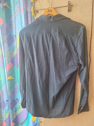 Camisa Lacoste Manga Larga Azul