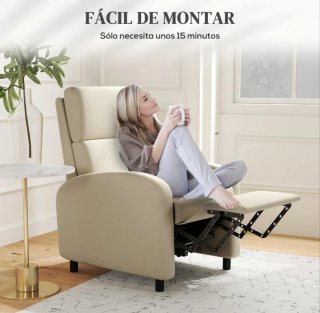 2 Poltrone Relax Manuali Beige Chiaro NUOVE