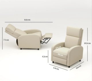 2 Poltrone Relax Manuali Beige Chiaro NUOVE