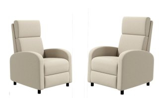 2 Poltrone Relax Manuali Beige Chiaro NUOVE