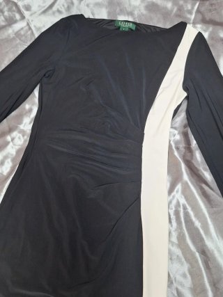 Vestido Lauren Ralph Lauren Negro/Blanco Talla M