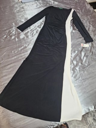 Vestido Lauren Ralph Lauren Negro/Blanco Talla M
