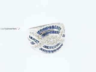 anillo oro 18k con piedra con diamante,zafiro