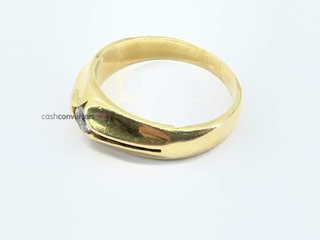 anillo oro 18k con piedra con circonita