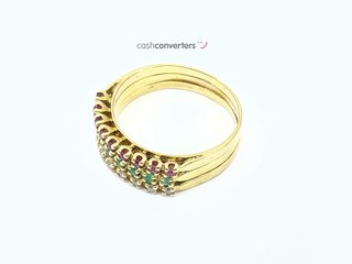 anillo oro 18k con piedra con diamante,esmeralda,rubi