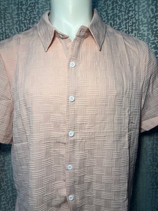 Camisa gris texturizada manga corta