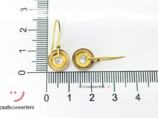 pendientes oro 18k con piedra con circonita