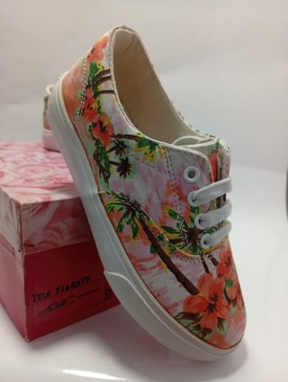 Scarpe bimba Lelli Kelly nuove tela floreale lacci