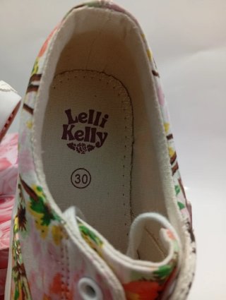 Scarpe bimba Lelli Kelly nuove tela floreale lacci