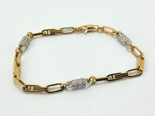 pulsera oro 18k con piedra con circonita
