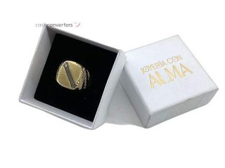 sello oro 18k con piedra con circonita t. 20 (19,1 mm)