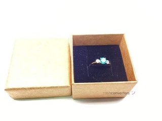 anillo oro 18k con piedra con circonita,topacio t. 16 (17,84 mm)