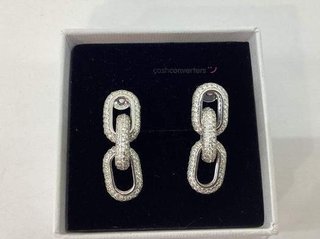 pendientes plata 925mm con piedra con circonita