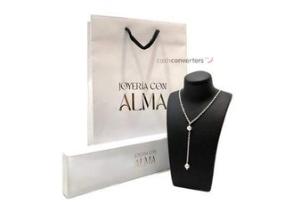 collar plata 925mm con piedra con perla 20 2.5cm