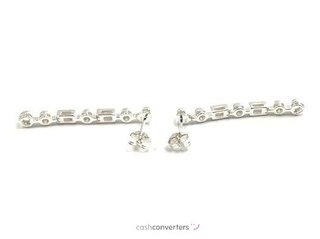 pendientes plata 925mm con piedra con circonita