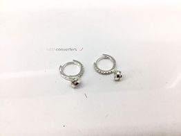argollas plata 925mm con piedra con circonita
