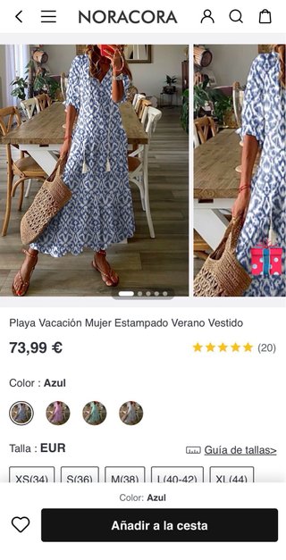 Vestido largo estampado Noracora
