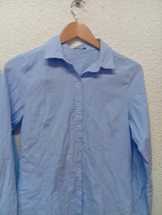 Camisa Botel manga larga azul mujer