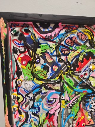 Obra de arte collage y acrílico