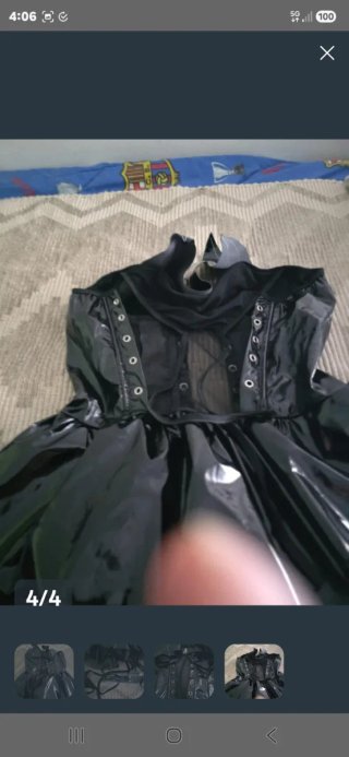 Vestido corsé negro brillante