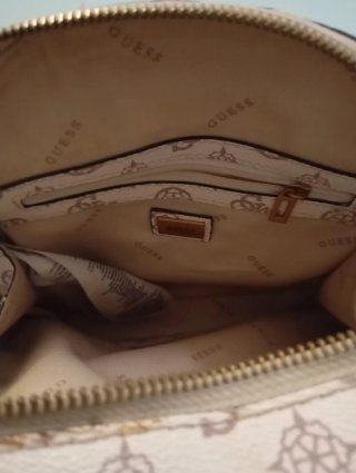 Mochila mini Guess beige y rosa