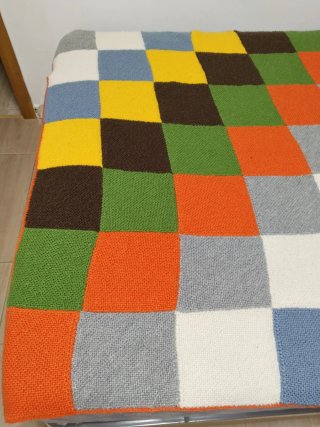 Manta tejida a mano patchwork