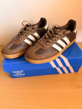 Zapatillas Adidas Samba Marrones y Blancas, 25 cm