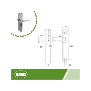 Amig BETA manillas puerta placa aluminio antirrobo