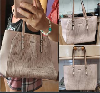 Bolso shopper Guess beige