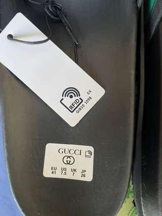 Chanclas Gucci Talla 41 Negras y Verdes