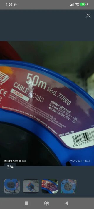 Enchufe alargador 50m nuevo