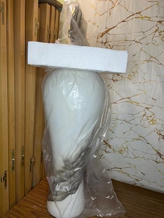 Jarrón Cristal 29x29x102cm Dorado Metal