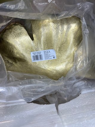 Jarrón Cristal 29x29x102cm Dorado Metal